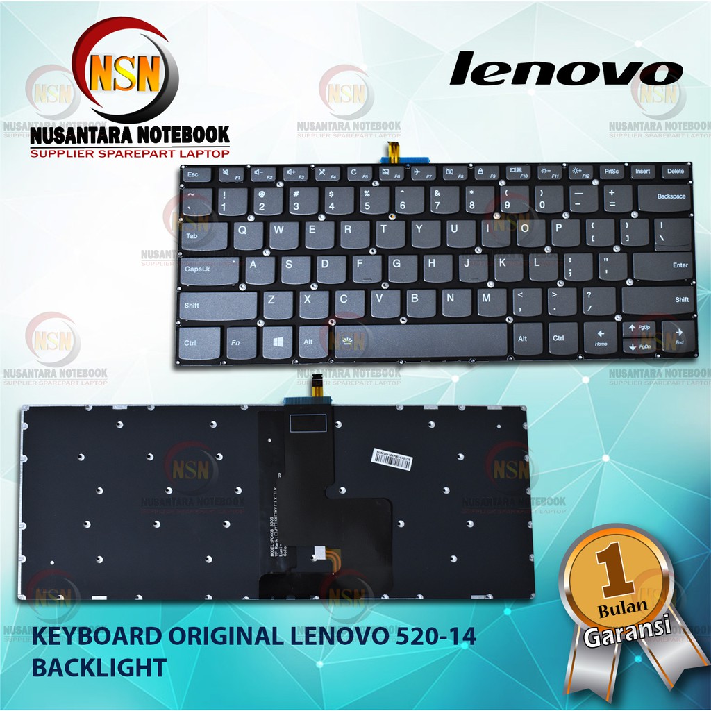 Keyboard Original Lenovo Yoga 520-14 520-14IKB 720-14 Grey BackLight