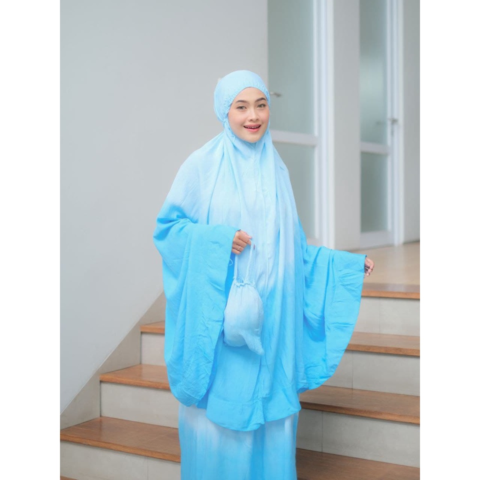 Mukena Bali Tie dye Dewasa Jumbo Rayon Smoke Gradasi