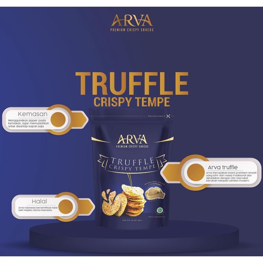 ARVA Keripik Tempe Crispy - Truffle/Himalayan Salt Basil/Honey Butter/Mala