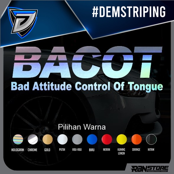 STIKER BACOT HOLOGRAM DAN WARNA SOLID CUTTING STICKER KEREN