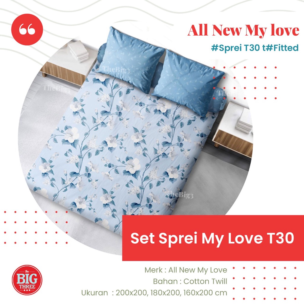 ALL NEW MY LOVE Sprei 180x200 / 160x200 Tinggi 30 motif Arnav Ilona Clarinda Enzo Giona - King 180 160 T30 SP ML