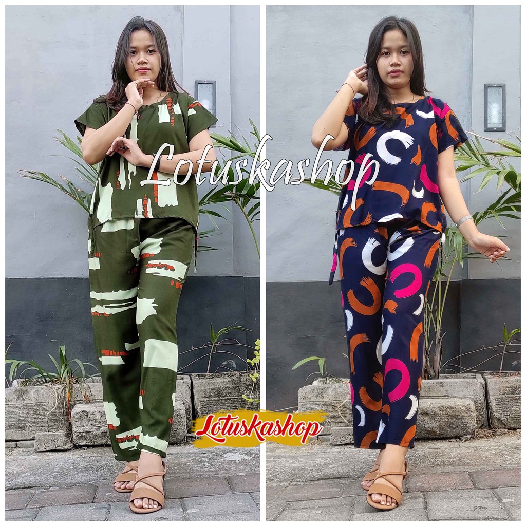 Babydoll Setelan Panjang Cowton Kayu