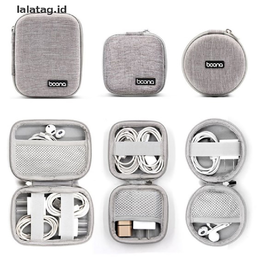 (Flyag) Tas Hard Case Cover Proteksi Kabel Data / Earphone / Gadget Digital