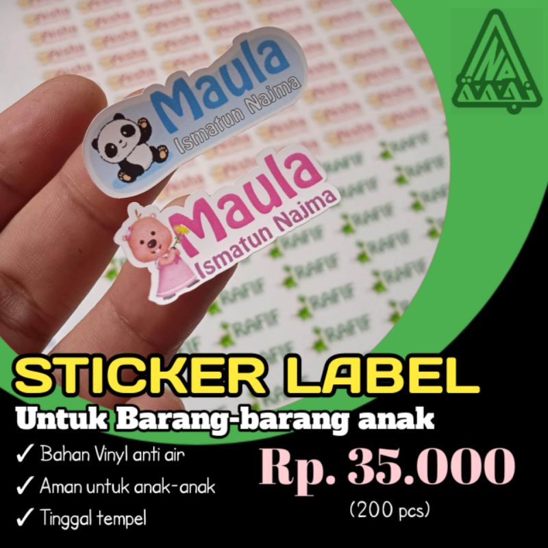 

STICKER NAMA/LABEL BARANG WATERFROOP