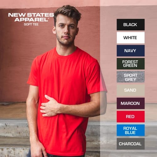 Kaos Polos New States Apparel 3600 Soft Tee T-shirt