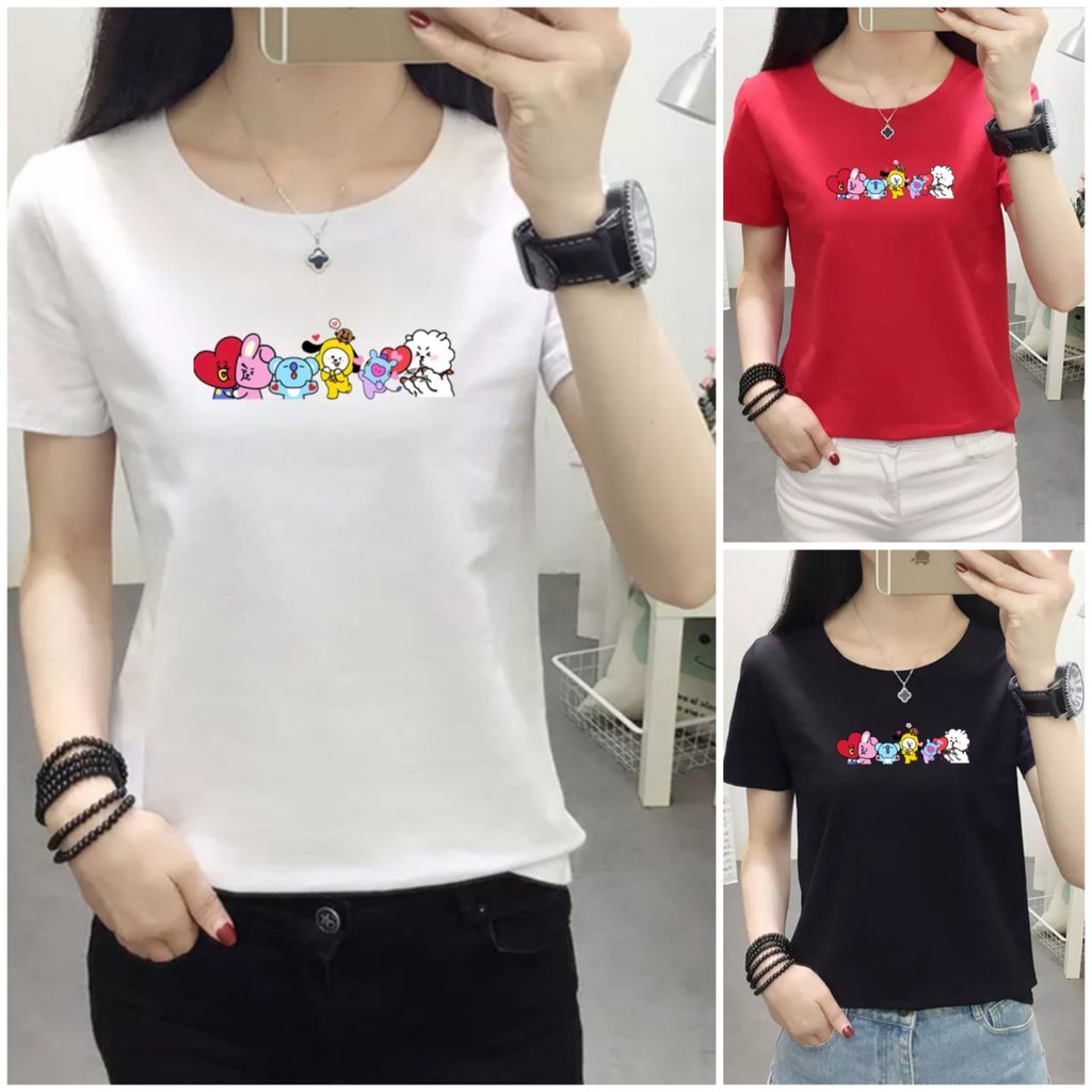 Kaos wanita cotton combed 30s / Baju wanita cotton combed  / Kaos polos wanita lengan pendek Bee099