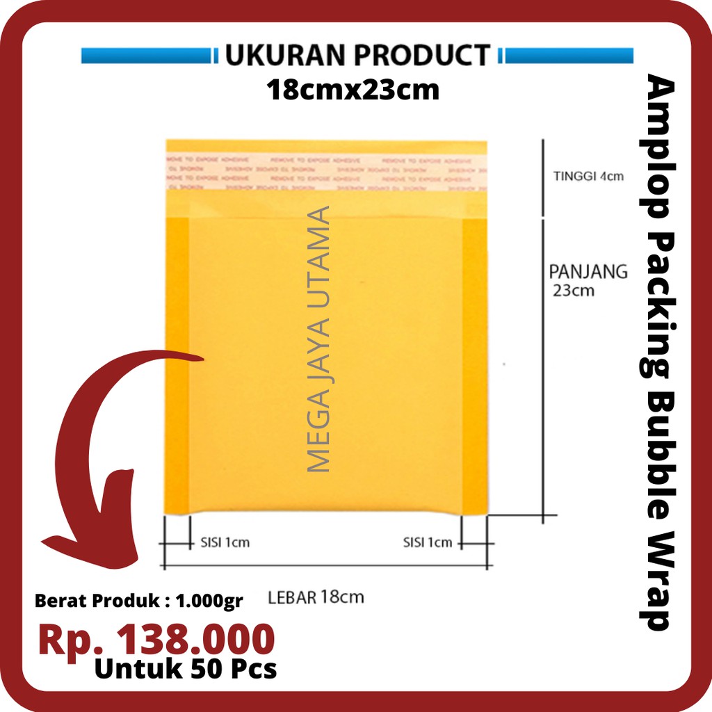 

Amplop Coklat Bubble Packing Craft Samson 18x23cm