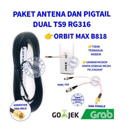 ANTENA MODEM ORBIT MAX B818 DUAL TS9 RG316