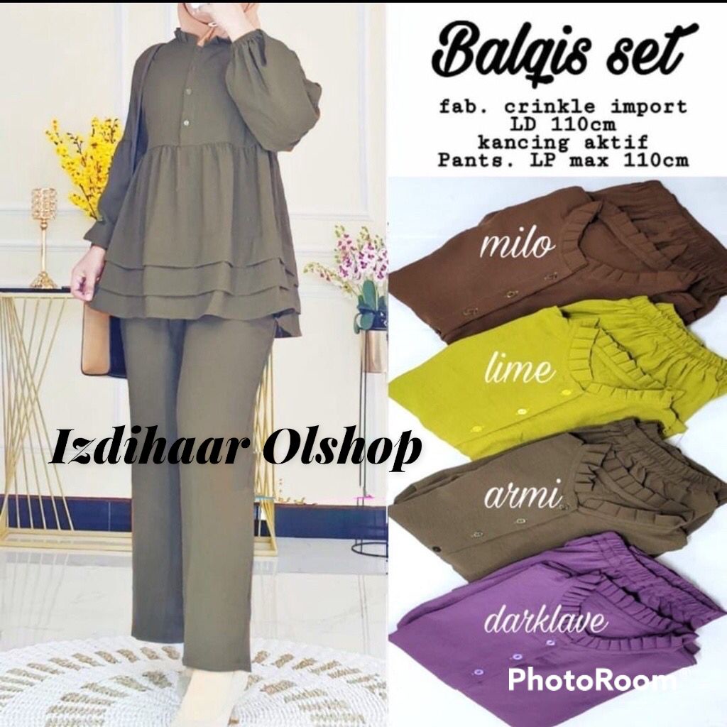 BALQIS ONESET WANITA SETELAN CRINCKLE AIRFLOW PREMIUM RUFFLE HIGH QUALITY100% LD 110 | ONESET CRINKLE MUSLIMAH GROSIR | SETELAN WANITA CRINKLE PREMIUM | ONE SET CRINKLE | SETELAN CRINKLE WANITA POLOS | SETCEL CRINKLE