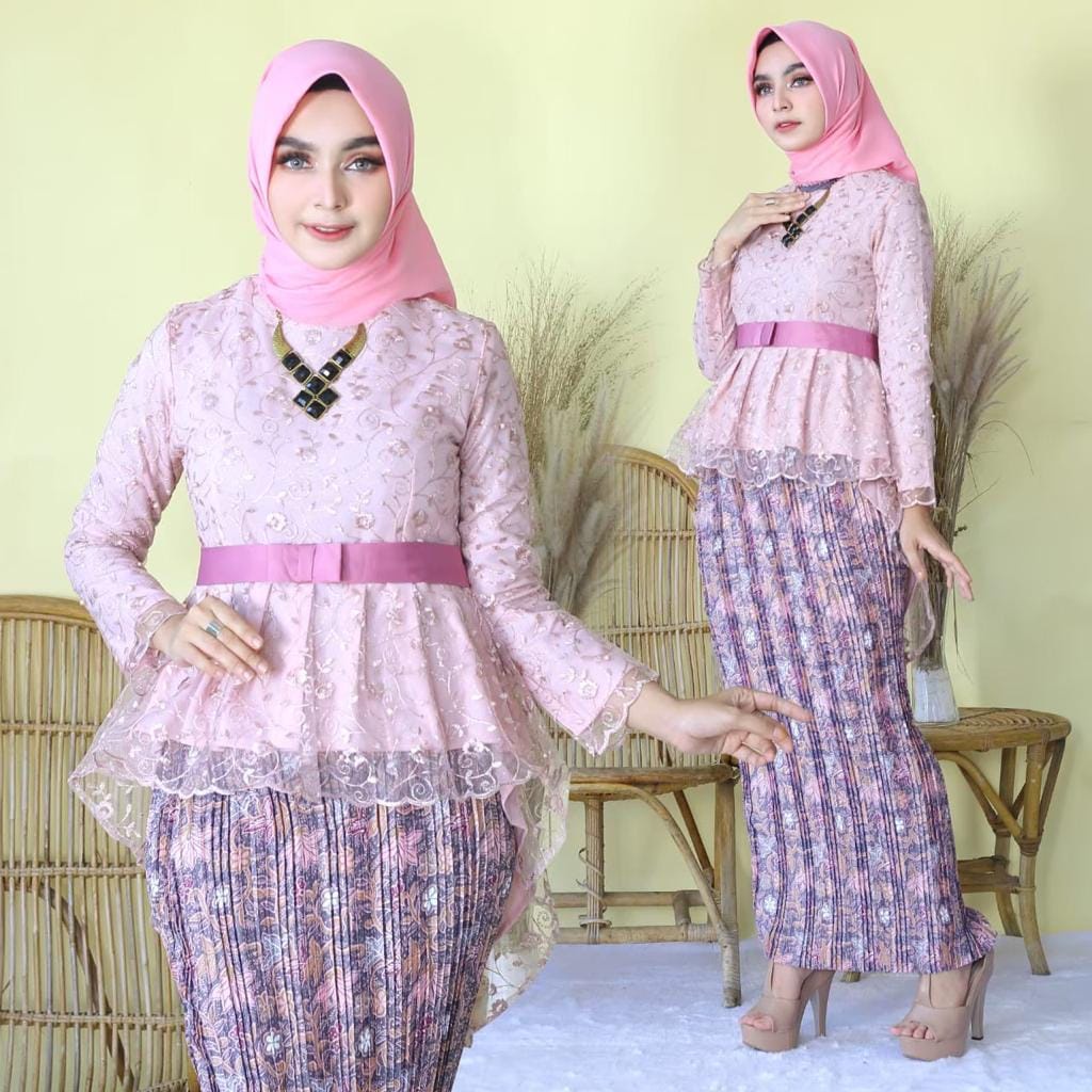 Setelan kebaya aurora tulle / kebaya modern / kebaya tunangan / kebaya wisuda