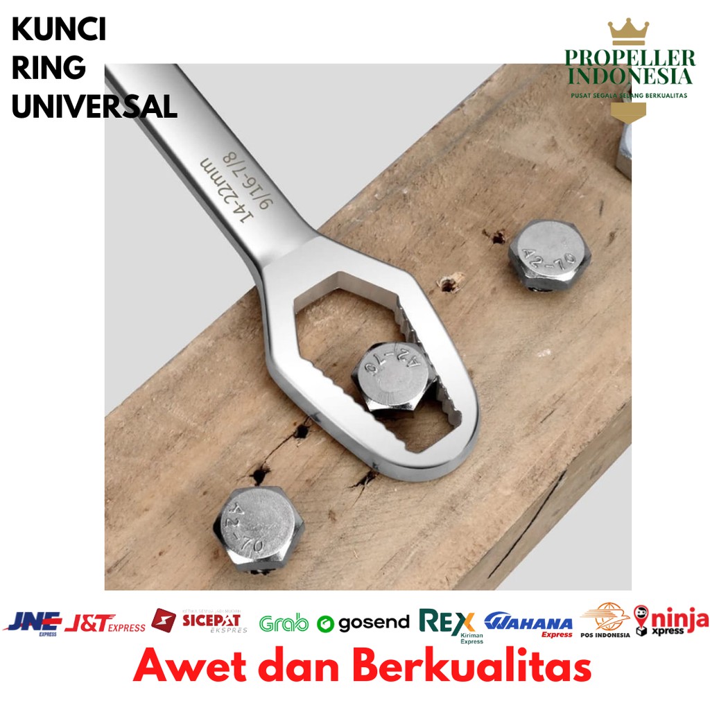 Kunci Inggris Kunci Ring Kunci Pas Universal 14mm-22mm dan 8mm-13mm Kunci Ring Pas Universal