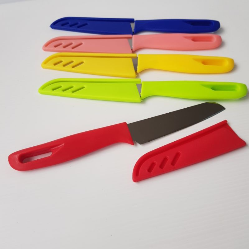 pisau dapur kecil 19cm small knife pisau buah travel tajam dengan tutup