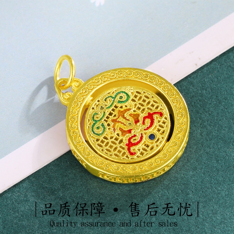 Perhiasan Kalung Liontin Enamel Kuno Warna Emas Untuk Pria Dan Wanita