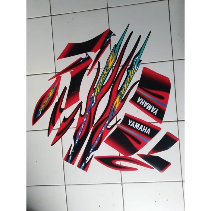 stiker striping yamaha jupiter z cw 2005 hitam merah