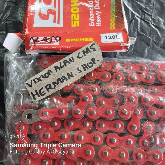 Rantai R25 SSS 520-124 HSB Red/ Rantai Ninja 250 SSS 520-124 HSB Red acau11 dijamin
