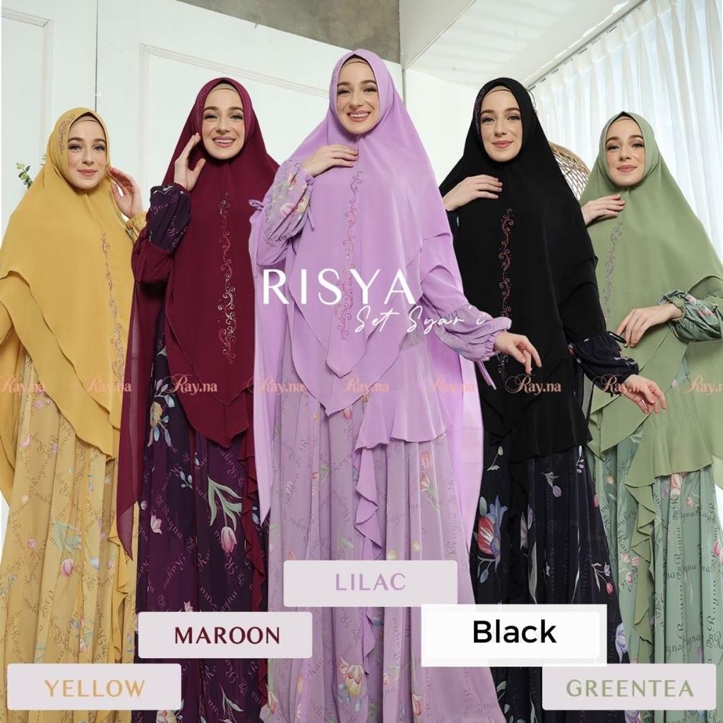 ORIGINAL Gamis Syari RISYA Set by Ray.Na - Rayna Syar'i Realpic ORI