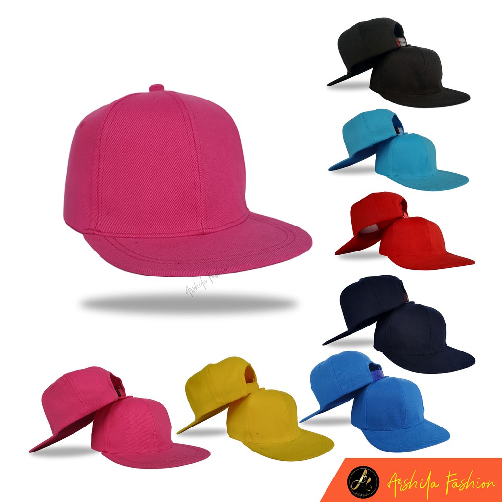 Snapback Anak Hiphop Polos / Snapback anak usia 4 - 12 tahun / Arshila_fashion