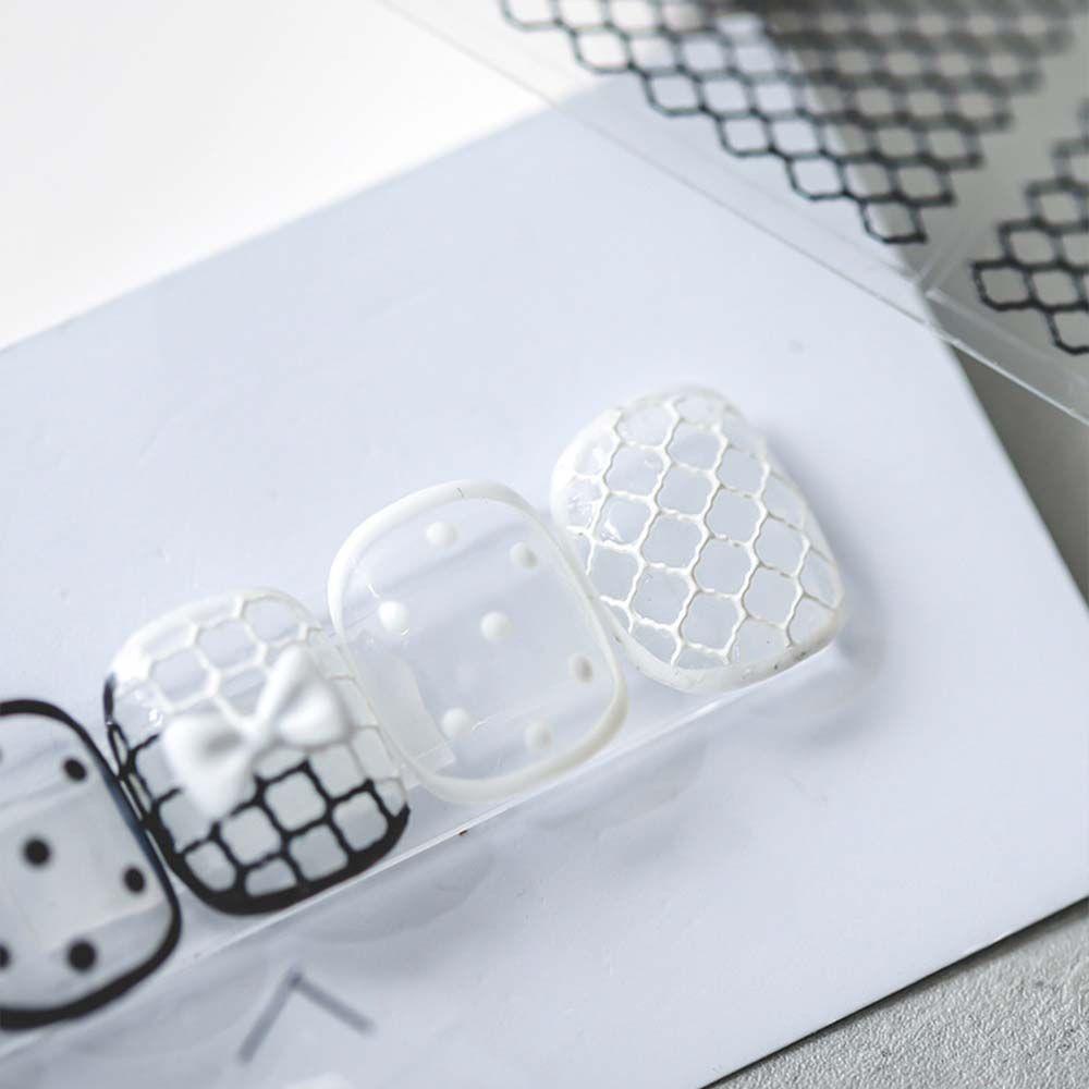 MXBEAUTY Stiker Kuku Jala Retro 5D Gaya Jepang Hitam Ultra Tipis Nail Accessiores Stiker Kuku Timbul