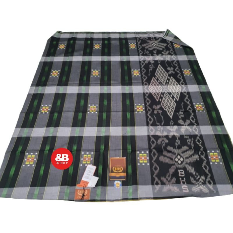 sarung BHS original Bronze SKT DAM hitam kotak liris hijau
