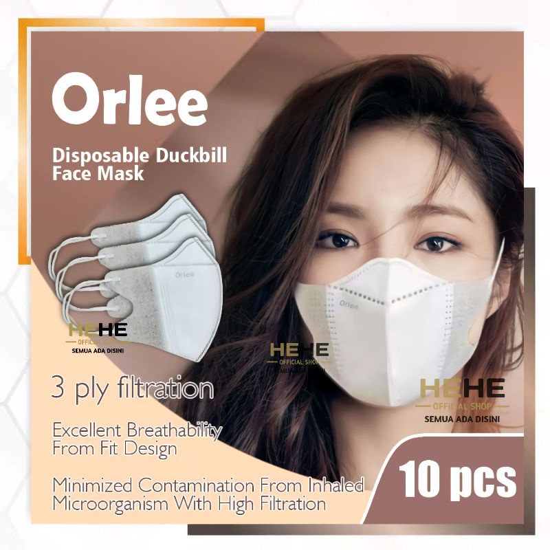 Masker Duckbill Orlee Disposable Duckbill Face Mask Masker Medis Kesehatan Kemenkes RI earloop 3ply 