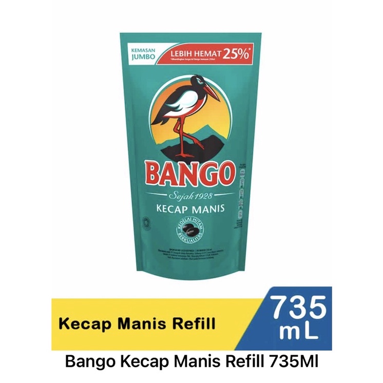 

Bango kecap manis 735 ml kemasan Reffil Pouch