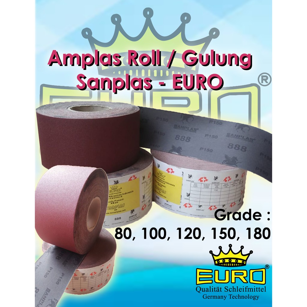 Amplas Roll / Gulung SANPLAS merk EURO Harga Per Roll