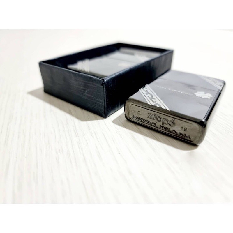 Zippo motif black ice premium