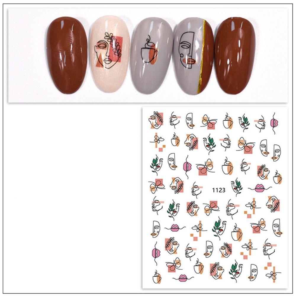 AUGUSTINA Agustina Stiker Kuku Wanita Fashion Salon Kuku Perekat Diri Decal Nail Sliders Manicuring Sticker