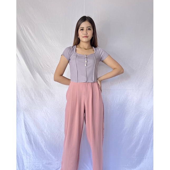 TOP CROP BOTTON LOVE / ATASAN WANITA / BAJU WANITA