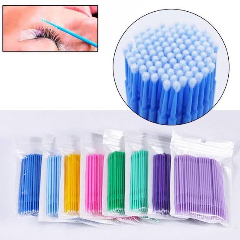 100PCS DISPOSABLE MICROBUD MICRO BUDS EYELASH EXTENSION STIK MICRO LEPAS EYELASH EXTENSION REMOVER