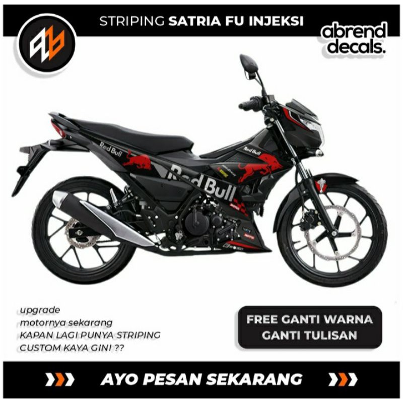 Striping Satria Fu injeksi 2016 redbull new desain variasi sticker striping suzuki fu injeksi