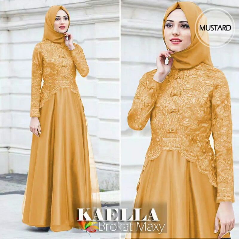 kaella gamis brokat maxy