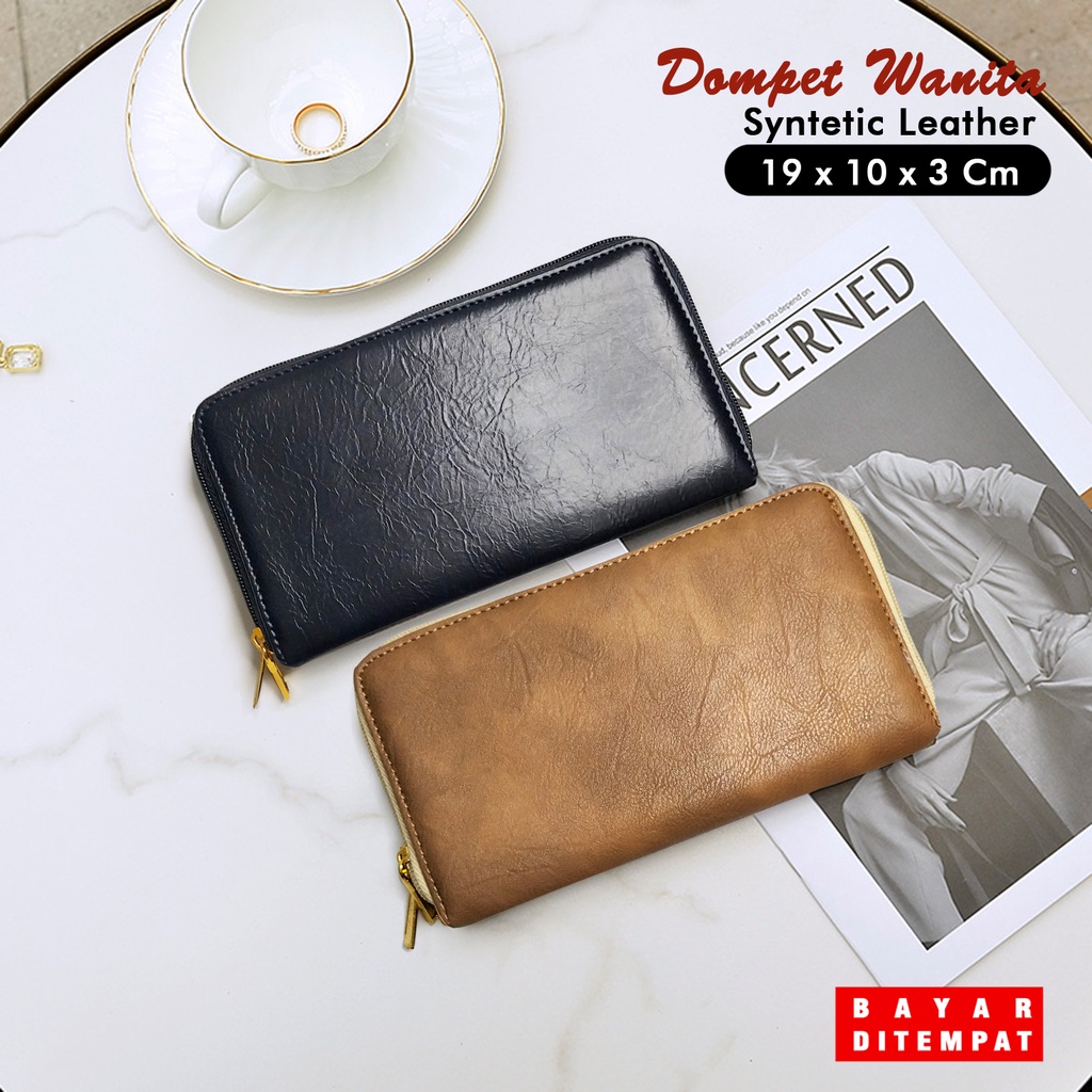 Dompet panjang wanita kulit sintetis polos dompet wanita  besar dompet kartu dan uang dompet panjang muat Hp wanita murah