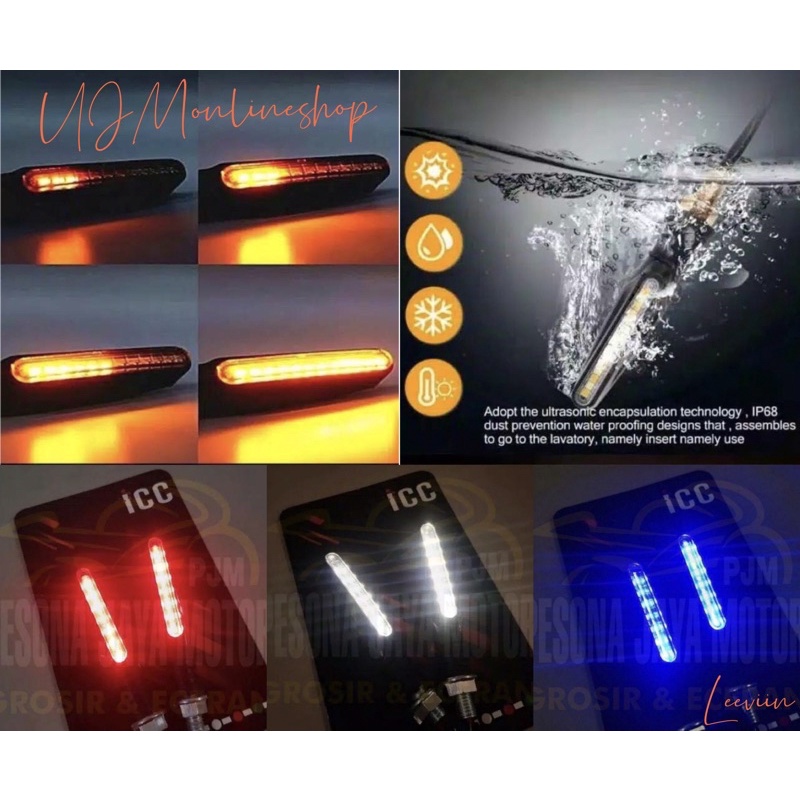 Sein Running Lampu Sen Running Led Rizoma L104-DD40 2 Mode Buat Vixion ,Cb150r ,Cbr150r ,R15 ,R25 ,Xabre ,Gsx ,Ninja ,Aerox ,Vario150 Dan Motor Lainnya Universal