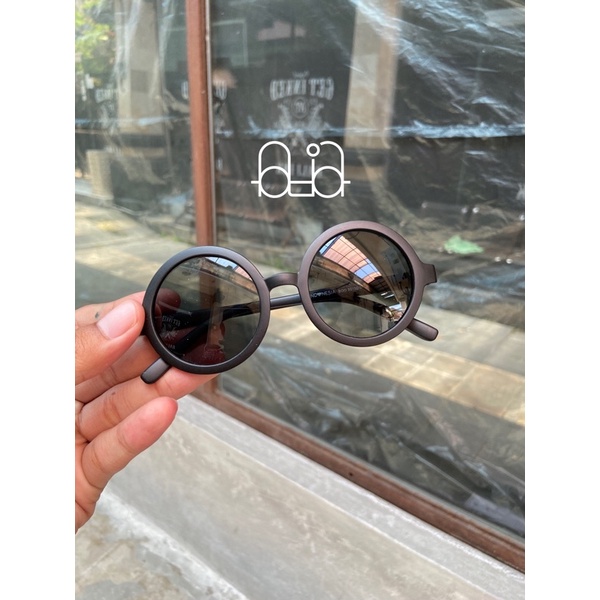 Kacamata Anak New Trend - Kacamata Anak Terbaru Unisex - Fashion Anak Terbaru Kacamata Bulat-Hitam doff