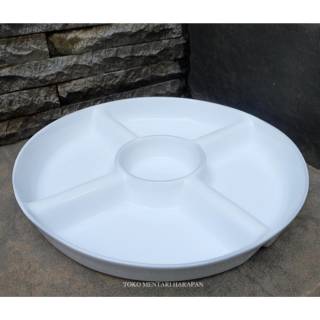  Piring  saji sekat  keramik  putih party plate porcelain 