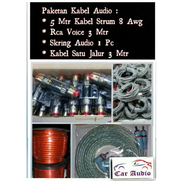 paket kabel audio mobil komplit