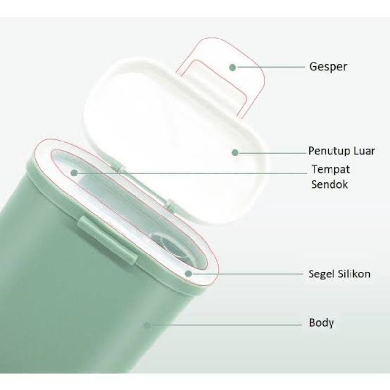 Makassar V133 Tempat susu bubuk bayi portable kotak susu anti tumpah kotak penyimpanan makanan serbaguna baby milk powder container
