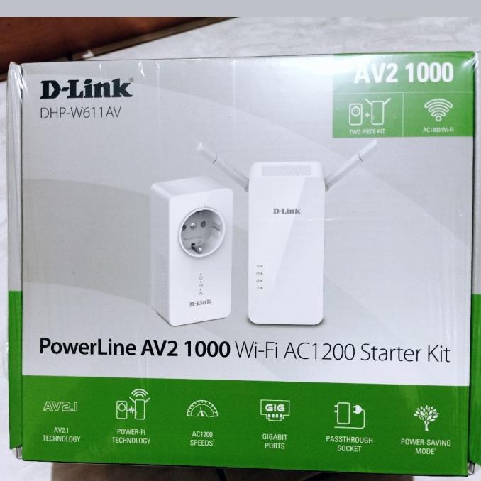 Dlink DHP-P611AV+W611AV AV2 1000 AC1200 PowerLine Extender + Wireless