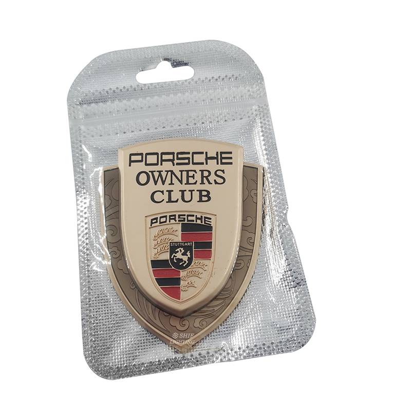 1 X Metal PORSCHE Owners Club Logo Car Auto Side Decorative Emblem Badge Sticker Decal For PORSCHE