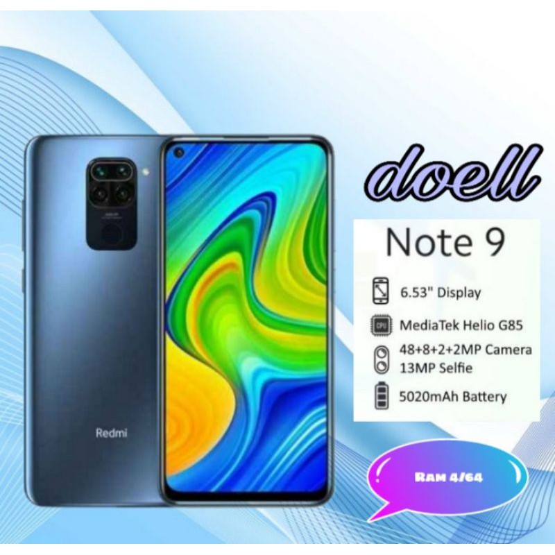 Xiaomi redmi note 9 ram 4/64 Gb