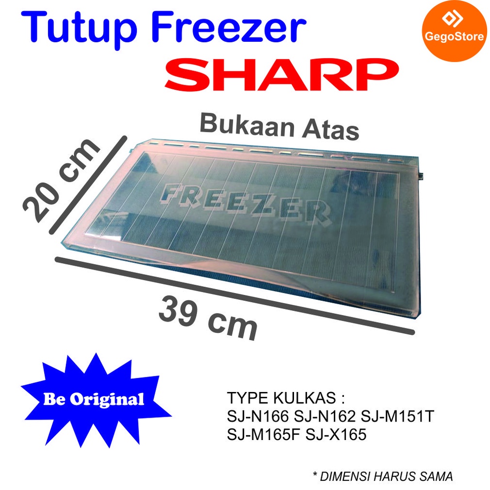 Tutup pintu frezeer kulkas SHARP SJ-M151T SJ-N166 freezer freser freeser frezer fliser