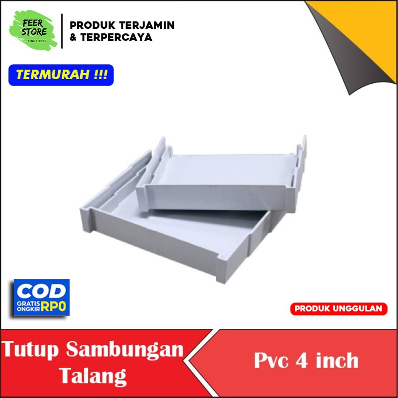 Tutup dan sambungan talang pvc 4 inch