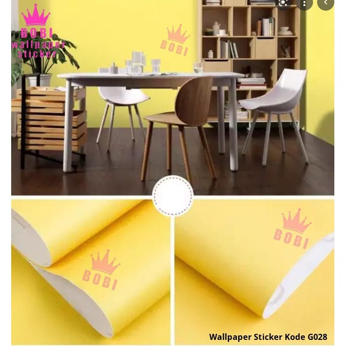 Wallpaper Sticker Kuning Polos G028 / Wallpaper New 2021 Uk.9mx45cm