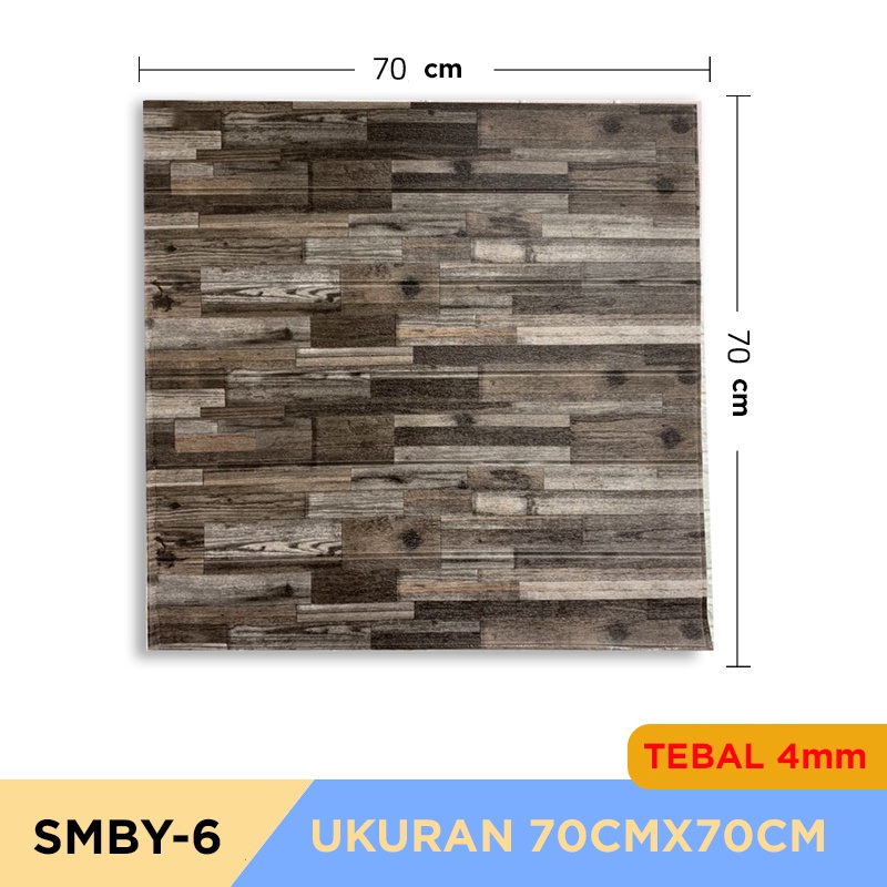 Wallpaper Dingding 3D Foam Motif Batu Bata 70 x 77 CM Dekorasi Dinding Kamar  Murah-KAYU 4mm SMBY-6