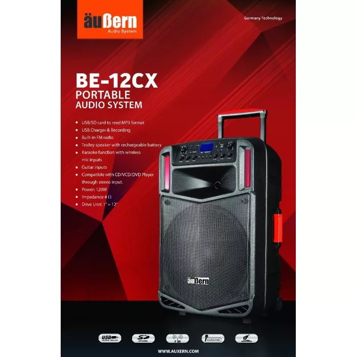 Speaker AUBERN BE12CX Portable Amplifier Wireless