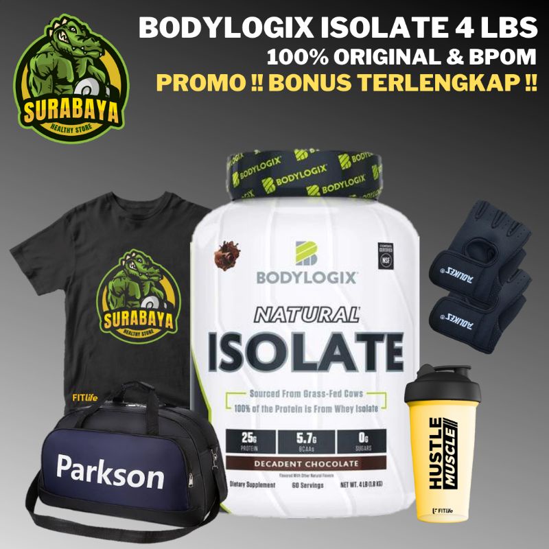 BODYLOGIX VEGAN 4LBS / NATURAL WHEY PROTEIN ISOLATE 4 LBS BPOM SUSU FITNESS WPI VEGETARIAN HERBAL ON