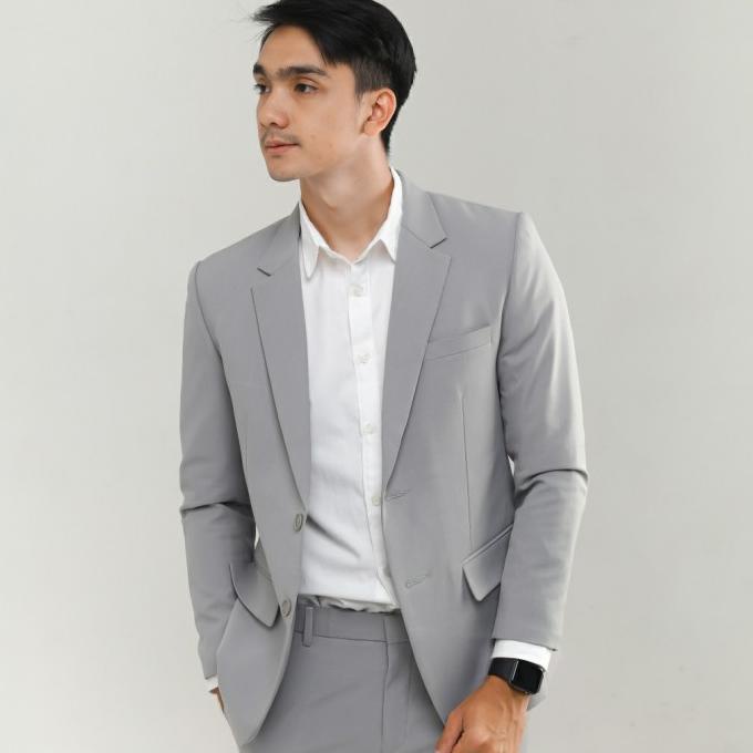 Mubeng Elegant Jas slimfit soft grey