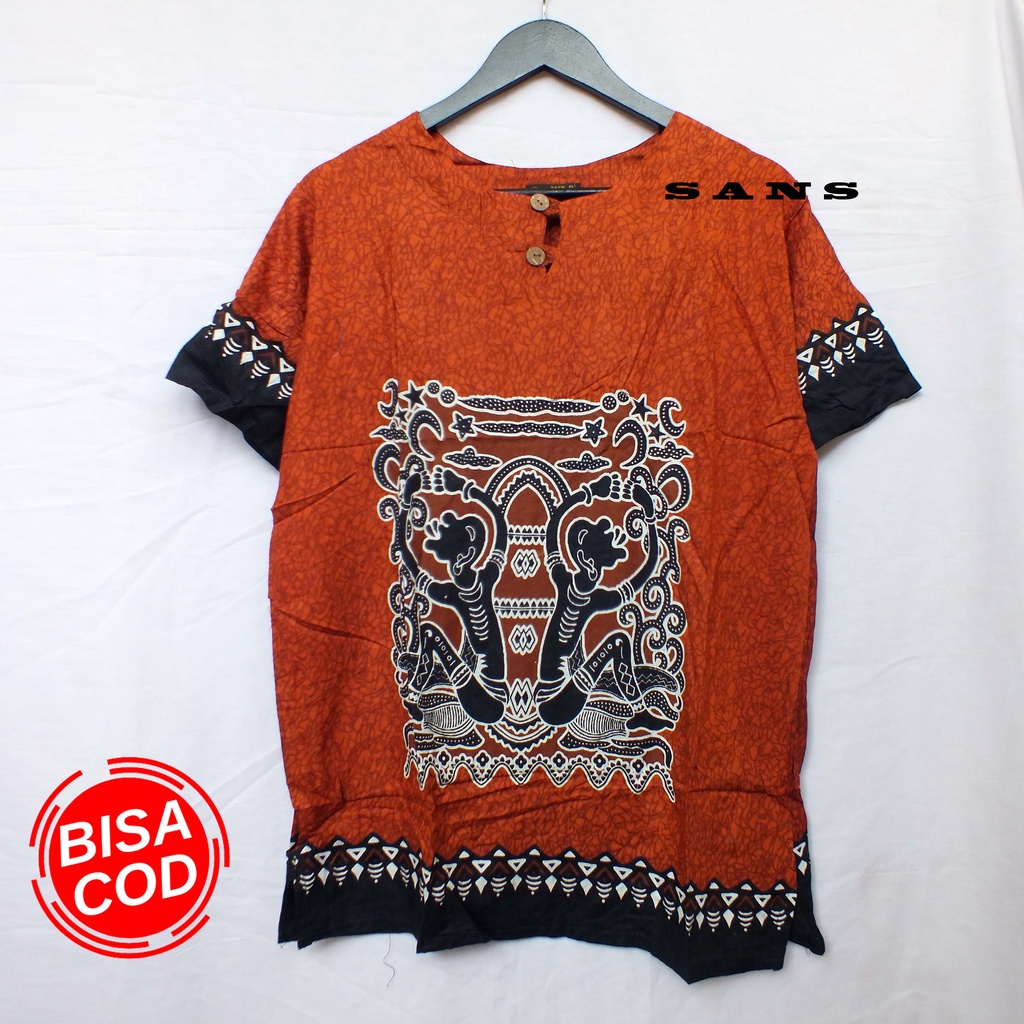 RJ6 BAJU DASHIKI UNISEX MOTIF DAYAK KALIMANTAN / KAOS ASMAT