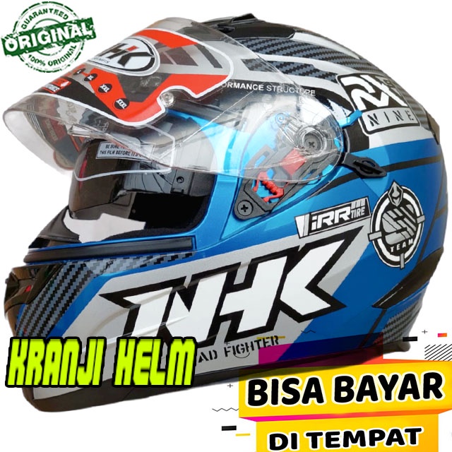 Helm / Helm fullface / Helm nhk rx9 racer blue met silver terlaris